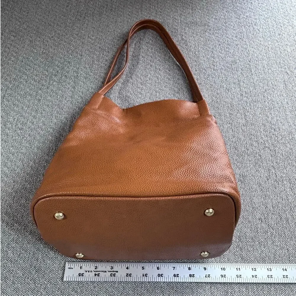 Kattee Classic Brown Leather Shoulder Tote Bag
